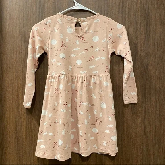 Red Caribou Girl’s ‘Moonlit Usagi(Hares)’ Peach Whip Dress Size 6/7 Years Easter - Picture 9 of 16